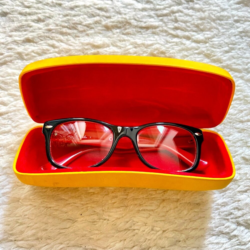 Ray-Ban RB1528 Optics Kids Eyeglass Frames – Polished Black on Red – 46/16~125